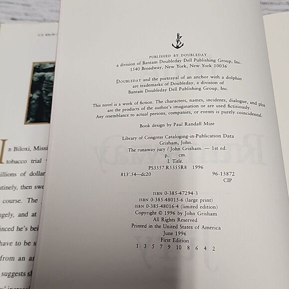 The Runaway Jury - 1st Edition/1st Printingby Grisham, John - Picture 5 of 5